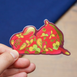 cheval (ngọ) - sticker avec dorures