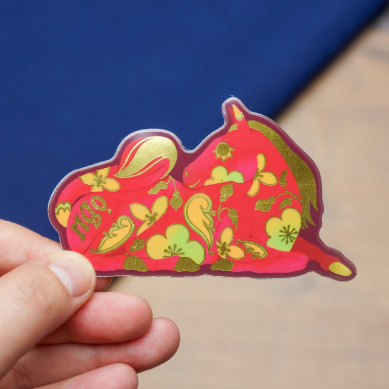 horse (ngọ) - sticker with gilding
