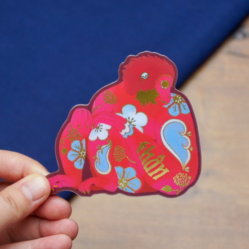 Monkey (Than) - sticker with gilding