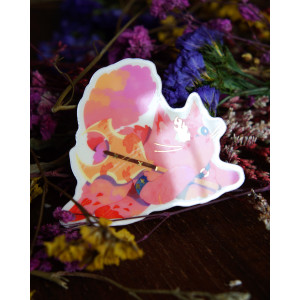 barbarian cat - sticker with gilding