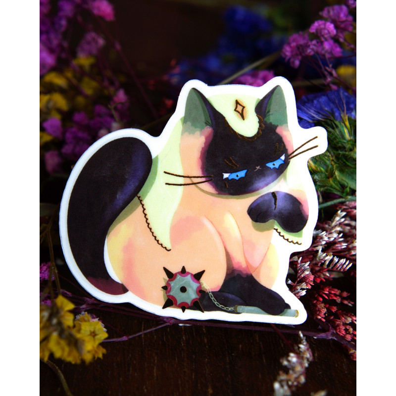 cleric cat - sticker with gilding