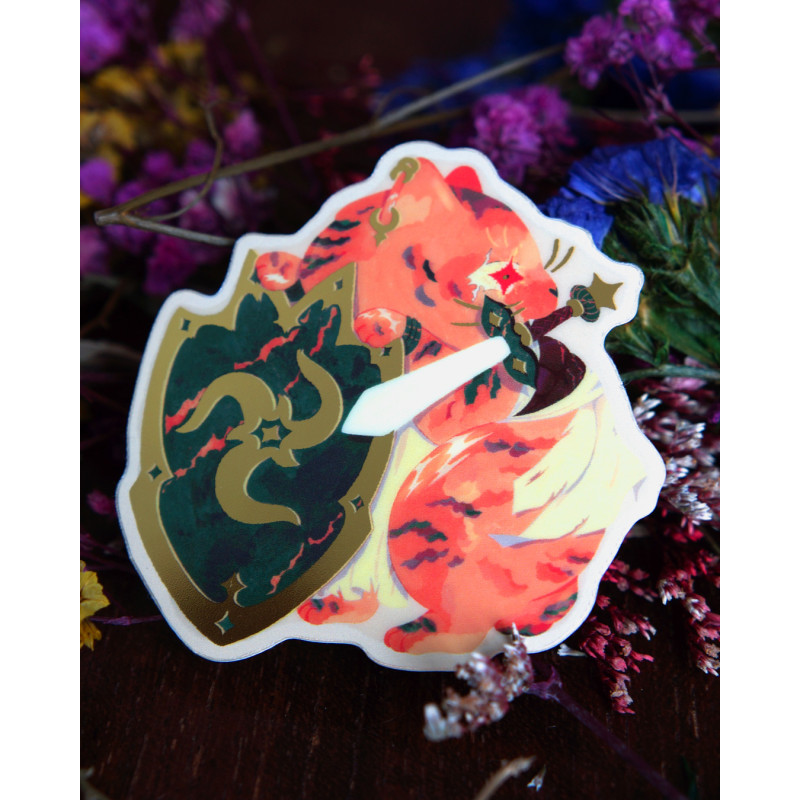 warrior cat - sticker with gilding