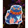 monk cat - sticker with gilding