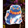 monk cat - sticker with gilding