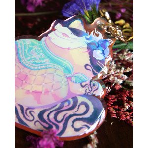 chat occultiste - porte-clef arc-en-ciel