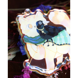 ranger cat - rainbow keychain
