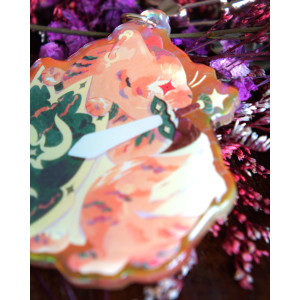 warrior cat - rainbow keychain