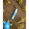 blue and matt gold ear flail - earring
