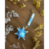 blue and matt gold ear flail - earring