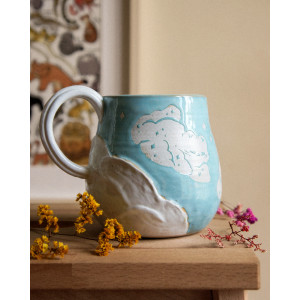 chats nuages bleus - tasse
