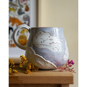 chats nuages violet - tasse