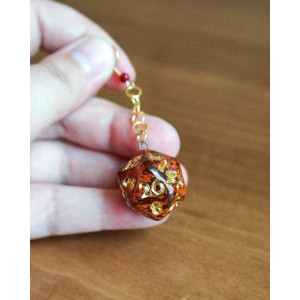d20 bloody red - earring
