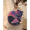 chat maître du jeux - porte-clef arc-en-ciel