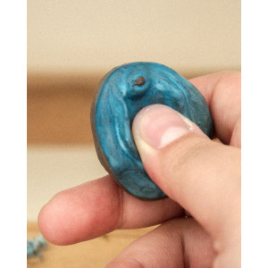 matte blue vulvistone - worry stone