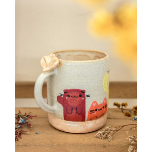 longs chats orangés - tasse