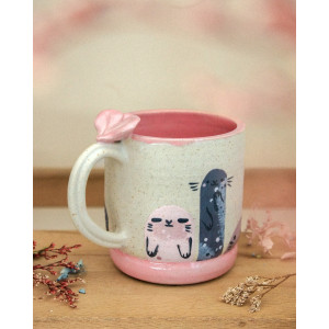 longs phoques roses - tasse