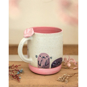longs phoques roses - tasse
