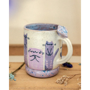 longs chats violets - tasse