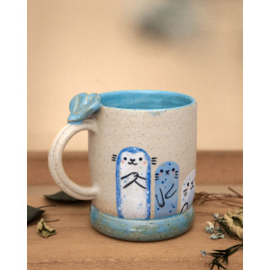 longs phoques bleus - tasse