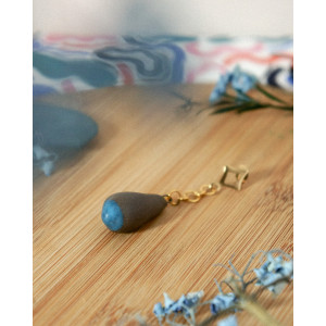 matt anthra blue drop - earring