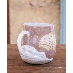 chats nuages violet - tasse