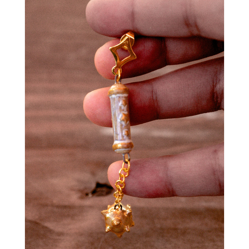 copy of blue and gold ear flail - earring