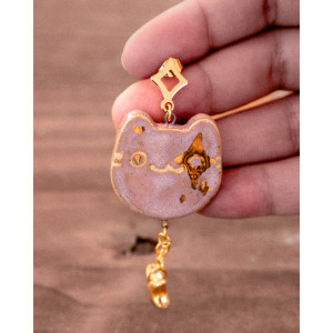 copy of blue and gold ear flail - earring