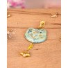 marbled blue star-patterned cat – earring