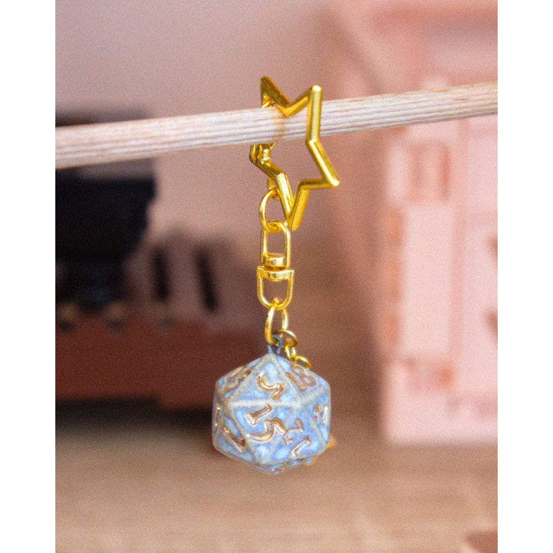 d20 bleu - porte-clef