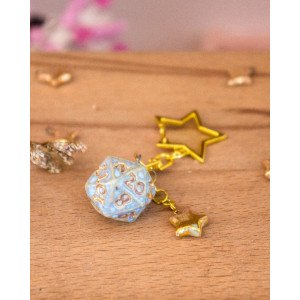 d20 bleu - porte-clef