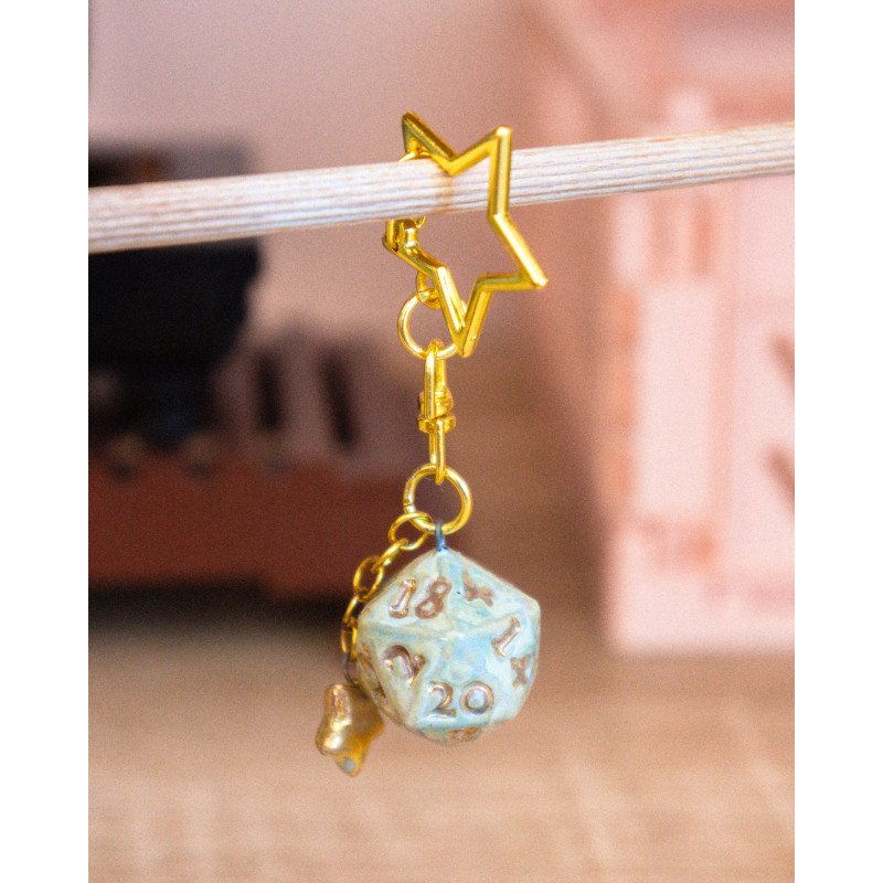 Blue cream d20 – key ring