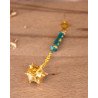 Peacock Blue and Gold Fléau - Earring