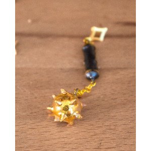 fléau noir et or - boucle d'oreille