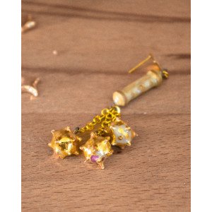 cream and gold fléau - earring