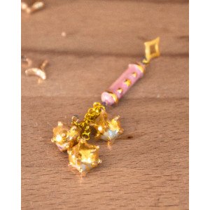 pink and gold fléau - earring