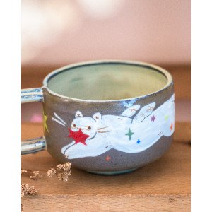 Star-stealing angel cat – mug