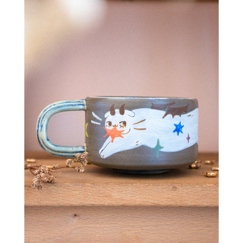 Star-stealing demon cat – mug