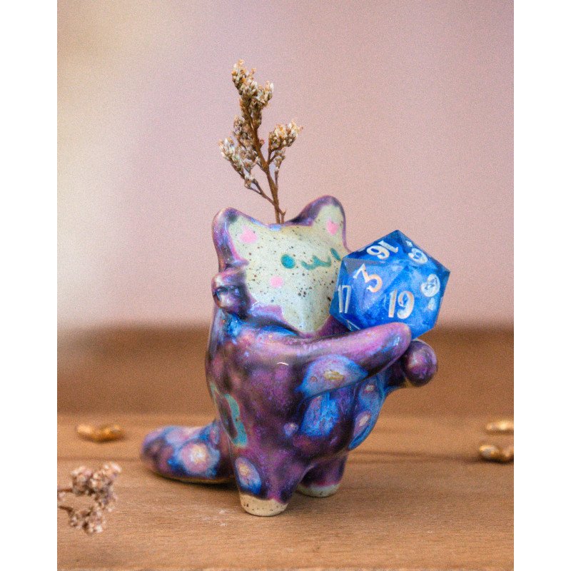 Galaxy Pink Soliflore Cat – Dice Holder