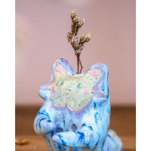 marbled blue Soliflore Cat – Dice Holder