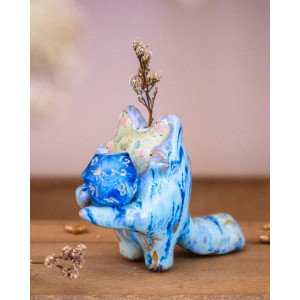 marbled blue Soliflore Cat – Dice Holder