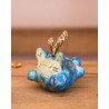 cosmic blue cat - single-flower vase