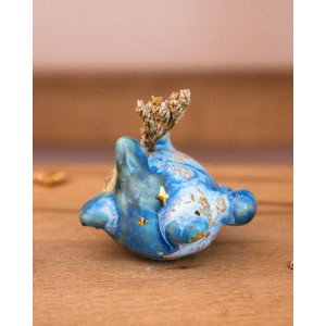 cosmic blue cat - single-flower vase