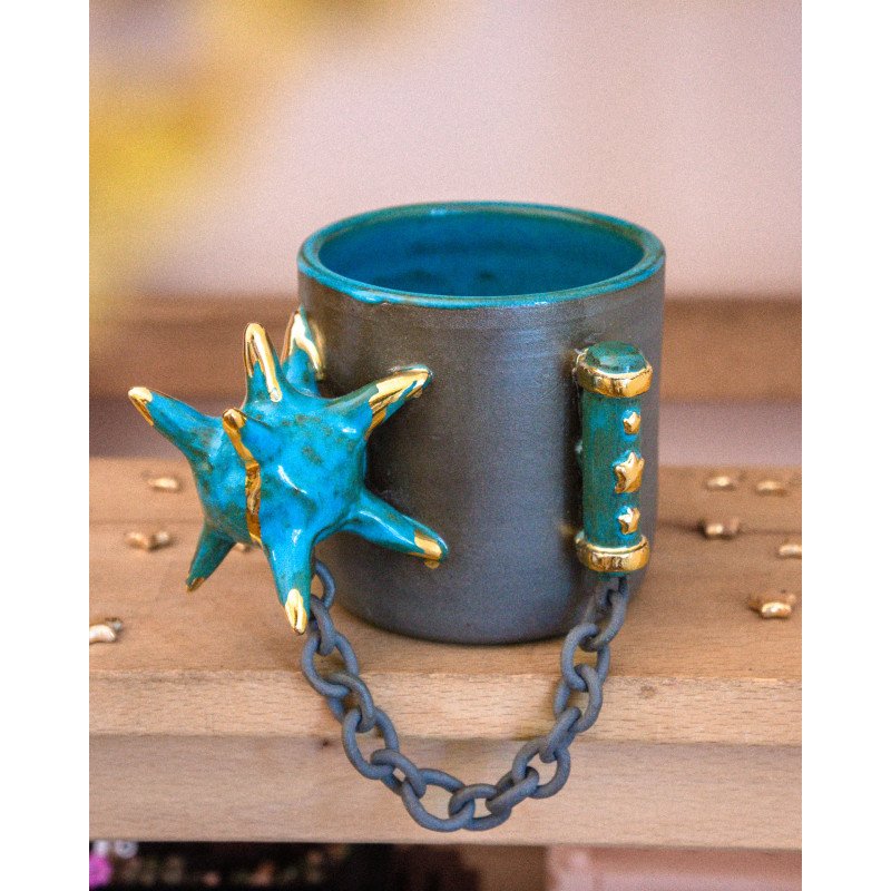 Peacock Blue Mace - mug
