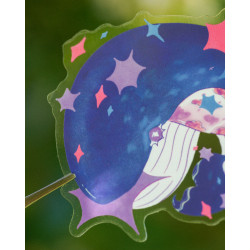 star-stealing whale bi - transparent sticker