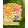 tiger stealing stars pan - transparent sticker