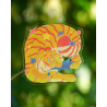 tiger stealing stars pan - transparent sticker