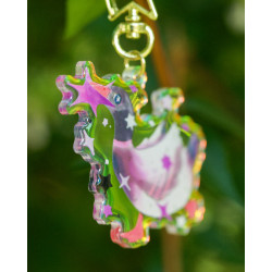 asexual star-stealing duck - rainbow keyring