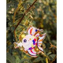 rainbow fish star stealer inclusive - rainbow keyring