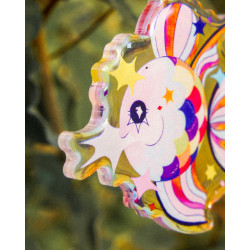 rainbow fish star stealer inclusive - rainbow keyring