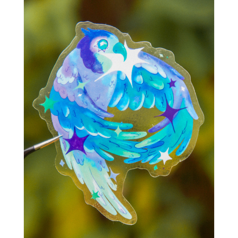 MLM star-stealing parakeet - transparent sticker